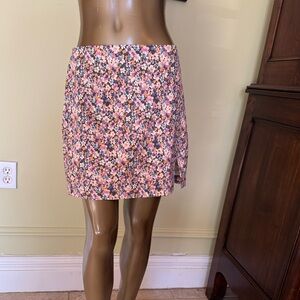 Wild Fable Floral Multi-Color Mini Skirt pink blue peach short